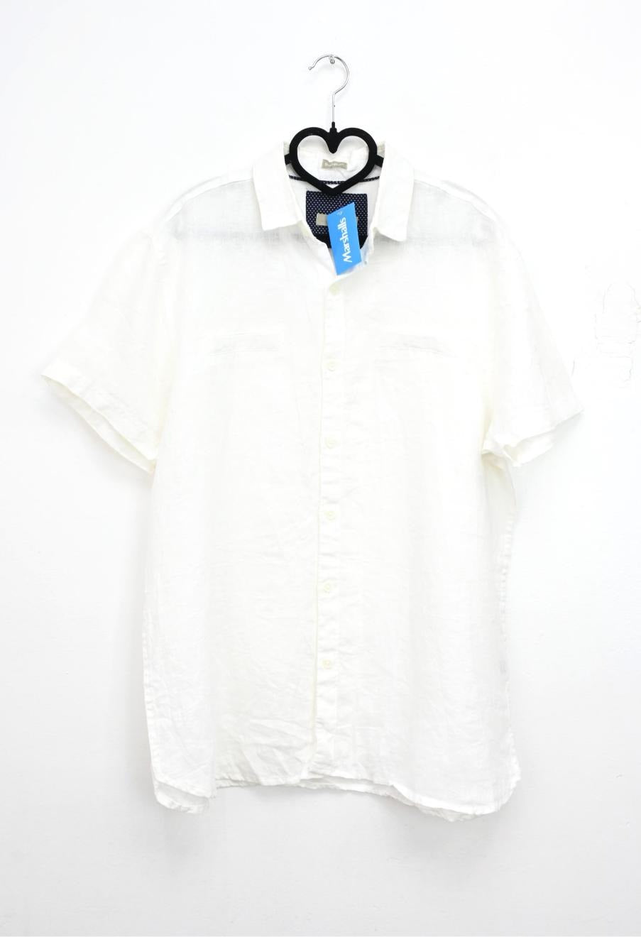 Camisa de lino bruno